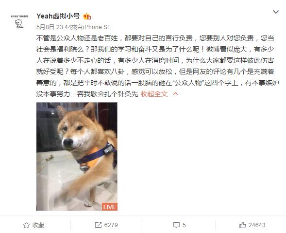 鄭爽小號(hào)再懟網(wǎng)友：有本事嫉妒沒本事努力